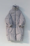 CHENPENG gray drawstring egg-shaped down coat CP20AWJ003